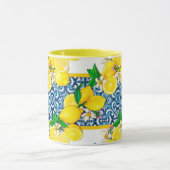 Zwarte Siciliaanse Tegels Citrus Lemons Mok (Midden)