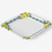 Zwarte Siciliaanse Tegels Citrus Lemons Papieren Bordje (Gebogen)