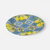 Zwarte Siciliaanse Tegels Citrus Lemons Papieren Bordje (Gekanteld)