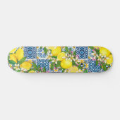 Zwarte Siciliaanse Tegels Citrus Lemons Persoonlijk Skateboard (Horizontaal)