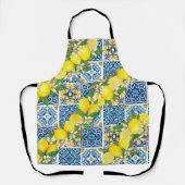 Zwarte Siciliaanse Tegels Citrus Lemons Schort (Voorkant)