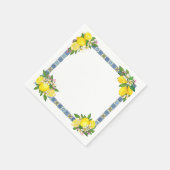 Zwarte Siciliaanse Tegels Citrus Lemons Servet (Hoek)