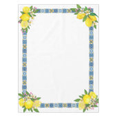 Zwarte Siciliaanse Tegels Citrus Lemons Tafelkleed (Voorkant)