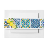 Zwarte Siciliaanse Tegels Citrus Lemons Uitnodigingen Wikkel (Voorkant Voorbeeld)