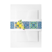 Zwarte Siciliaanse Tegels Citrus Lemons Uitnodigingen Wikkel (Voorkant Voorbeeld)