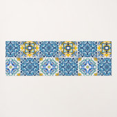 Zwarte Siciliaanse Tegels Citrus Lemons Yogamat (Achterkant (horizontaal))