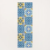 Zwarte Siciliaanse Tegels Citrus Lemons Yogamat (Achterkant)