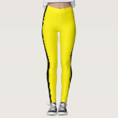 Zwarte Side Stripe Gele Leggings of Kies Kleuren (Voorkant)