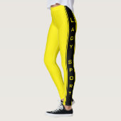 Zwarte Side Stripe Gele Leggings of Kies Kleuren (Links)