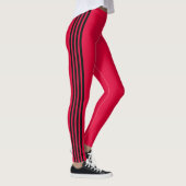 Zwarte Side Stripe Rode Leggings Aangepaste kleure (Rechts)