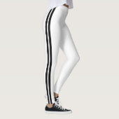 Zwarte Side Stripe Witte Leggings Kies uw kleur (Rechts)