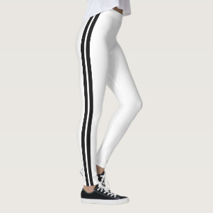 Zwarte Side Stripe Witte Leggings Kies uw kleur
