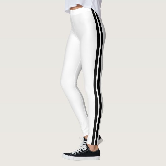 Zwarte Side Stripe Witte Leggings Kies uw kleur (Links)