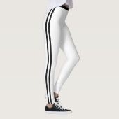 Zwarte Side Stripe Witte Leggings - Uw kleuren (Rechts)