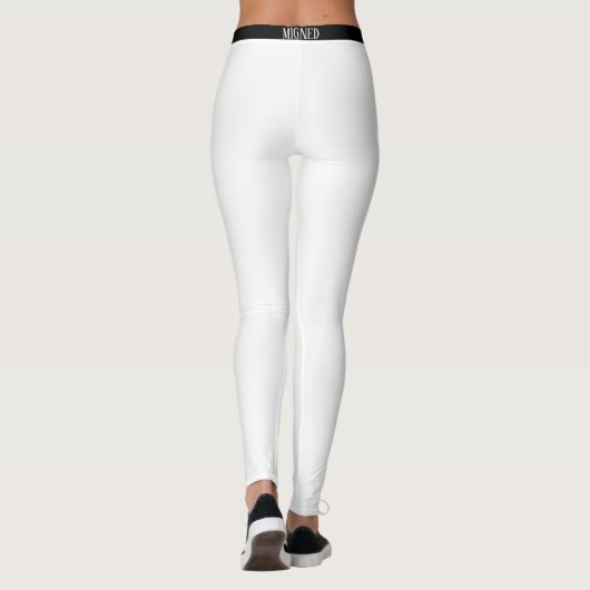 Zwarte Side Stripe Witte Leggings - Uw kleuren (Achterkant)