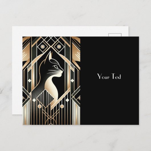 Zwarte Sieraad Abstracte Ansichtkaart Briefkaart (Voorkant / Achterkant)