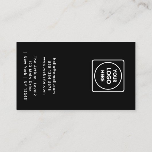 Zwarte Sieraden Oorbel Display Kaart | Aangepaste  Visitekaartje (Achterkant)