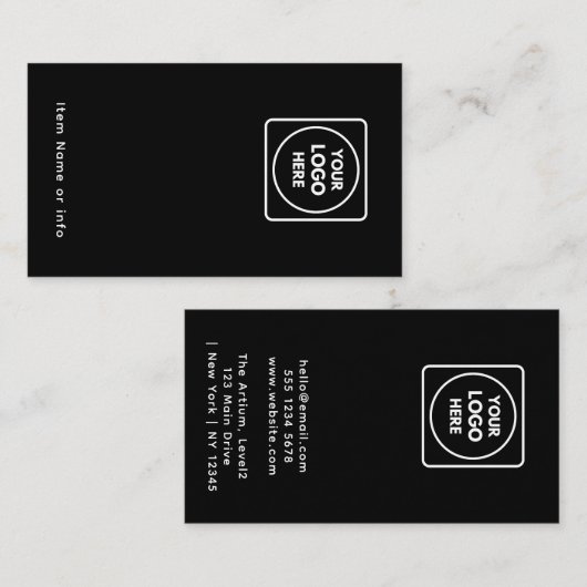 Zwarte Sieraden Oorbel Display Kaart | Aangepaste  Visitekaartje (Voorkant / Achterkant)