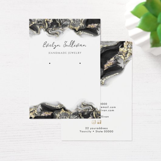 Zwarte sieraden voor ontwerpen visitekaartje (Bureau)