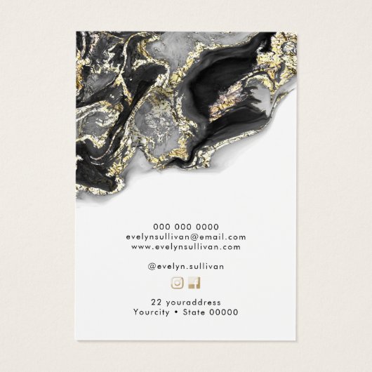 Zwarte sieraden voor ontwerpen visitekaartje (Achterkant)