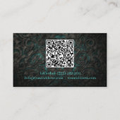 Zwarte Sierbloem Interieurontwerper Stager Visitekaartje (Achterkant)