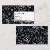 zwarte sierbloem visitekaartje (Voorkant / Achterkant)