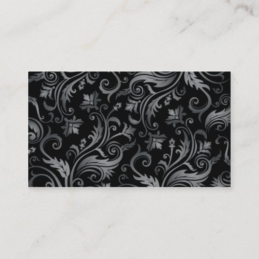 zwarte sierbloem visitekaartje (Achterkant)