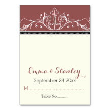 Zwarte sierborder marsala plaatskaart