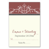 Zwarte sierborder marsala plaatskaart kaart (Voorkant)