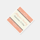 Zwarte siergrens koraal bruiloft servetten (Hoek)