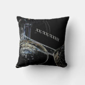 Zwarte Sierkussen met bovenbekleed kristalwijn (Achterkant)