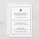 Zwarte sierlijke zeester | Bruiloft Kaart (Voorkant)