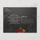 Zwarte sierrozen Red Red Red Red Red Red Red Red Aankondigingskaart (Achterkant)