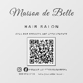 Zwarte Signature Script QR-code Zakelijk Raamsticker (Vel)