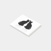 zwarte silhouet 2 katten post-it® notes (Schuin)