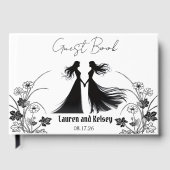 Zwarte Silhouet Bruiloft Gast Gastenboek (Voorkant)