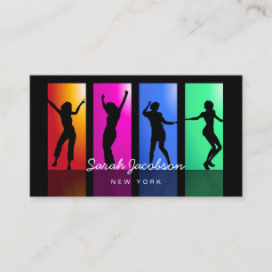 Zwarte Silhouet Danser Hip Hop Regenboog Visitekaartje