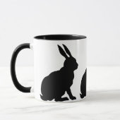 Zwarte Silhouet Konijnen Mok (Links)
