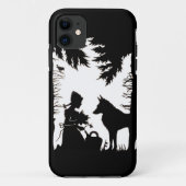 Zwarte Silhouet Rode Ridderkap Wolf Bossen Case-Mate iPhone Case (Achterkant)