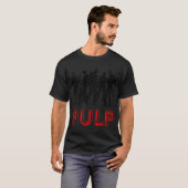 Zwarte Silhouet Rode Typografie T-shirt (Voorkant volledig)