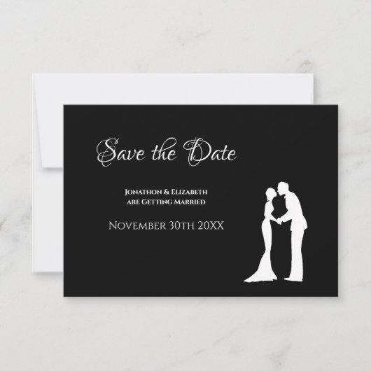 Zwarte Silhouet Save the Date (Voorkant)