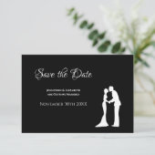 Zwarte Silhouet Save the Date (Staand voorkant)