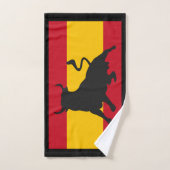 Zwarte silhouet stier op Spaanse vlag Handdoek (Handdoek)
