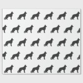 Zwarte silhouet van de Duitse herderhond Cadeaupapier (Vlak)