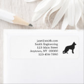 Zwarte silhouet van de Duitse herderhond Etiket (Insitu)