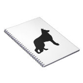 Zwarte silhouet van de Duitse herderhond Notitieboek (Rechterzijde)