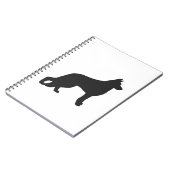 Zwarte silhouet van de Duitse herderhond Notitieboek (Linkerzijde)