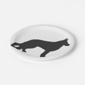 Zwarte silhouet van de Duitse herderhond Papieren Bordje (Gekanteld)