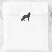 Zwarte silhouet van de Duitse herderhond Ronde Sticker (Tas)