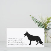 Zwarte silhouet van een Duitse herder Bedankkaart (Staand voorkant)